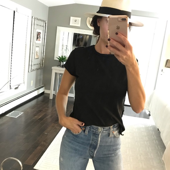 James Perse Tops - James Perse PAIX black printed t shirt size 3